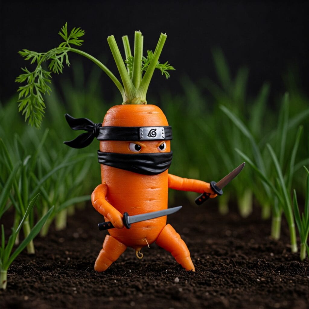 ninja carrot full of antioxidants to defend us