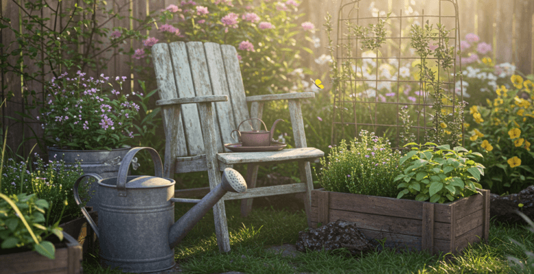a peaceful garden scene